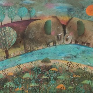 50x60 Sloní stezkou #painting#elephant